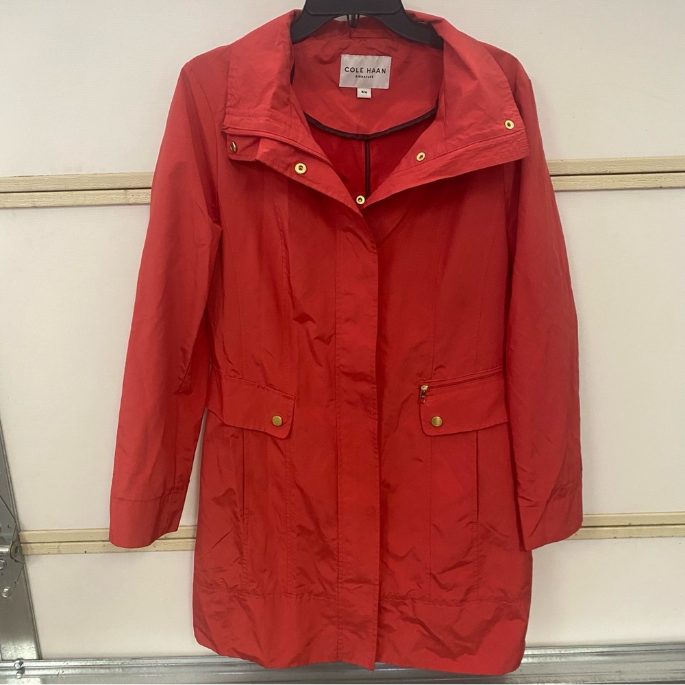 Cole Haan Raincoat jacket Size m color coral - Picture 3 of 11